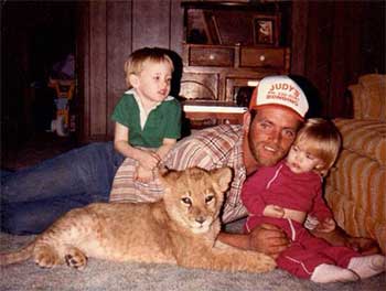 Harris Family with lion cub