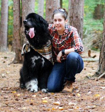 Veterinary Technician, Leah Senecal, and her dog, Koda