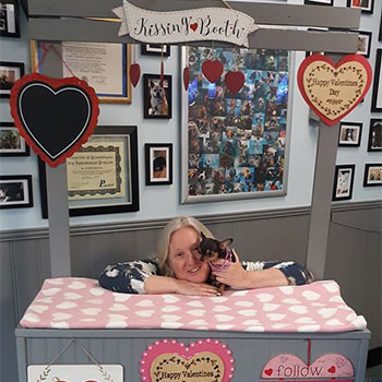 Cologne Animal Hospital celebrated Valentine's Day the right way - with their very own kissing booth