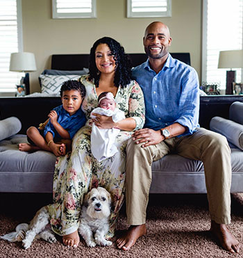 Dr. Bruno with her husband, children, and dog