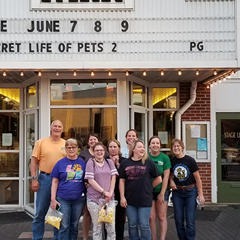 The Jennings Veterinarians team at the movies