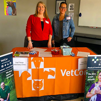 Julie and Zaleta at Milwaukee Career College's job fair